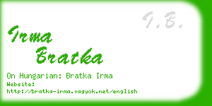 irma bratka business card